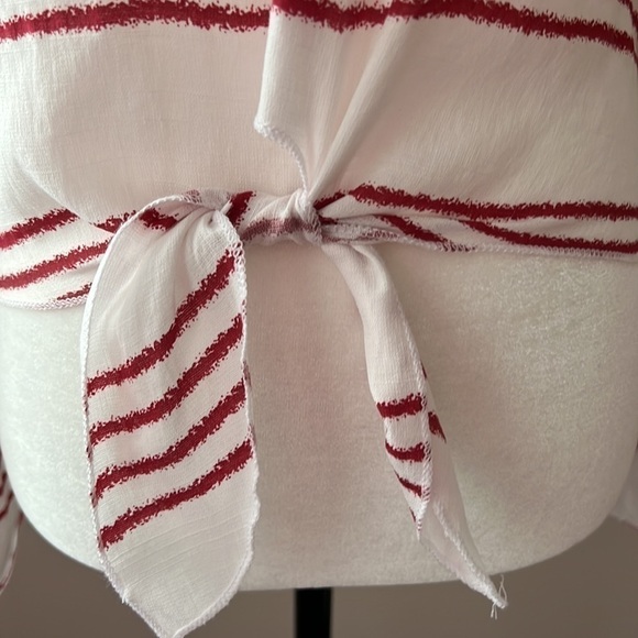 Lavender Field L Boho Striped Top With Front Tie - Picture 4 of 7